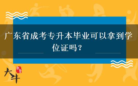 廣東省成考專升本畢業(yè)可以拿到學(xué)位證嗎？