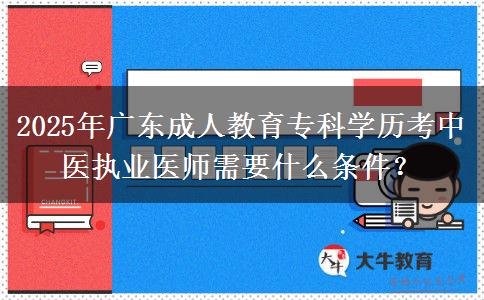 2025年廣東成人教育?？茖W(xué)歷考中醫(yī)執(zhí)業(yè)醫(yī)師需要什么條件？