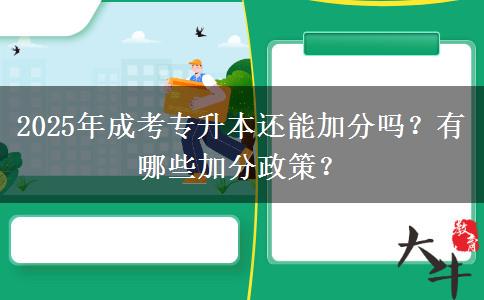 2025年成考專升本還能加分嗎？有哪些加分政策？