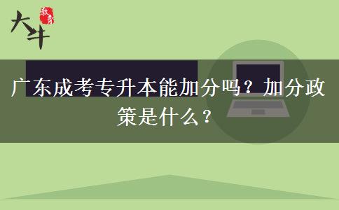 廣東成考專升本能加分嗎？加分政策是什么？