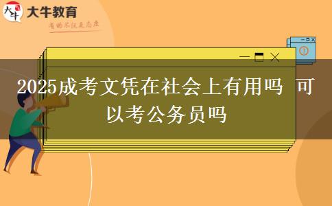 2025成考文憑在社會上有用嗎 可以考公務員嗎