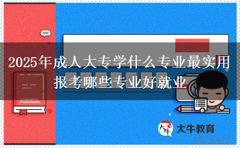2025年成人大專學什么專業(yè)最實用 報考哪些專業(yè)好就業(yè)
