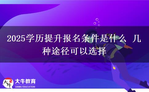 2025學(xué)歷提升報名條件是什么 幾種途徑可以選擇