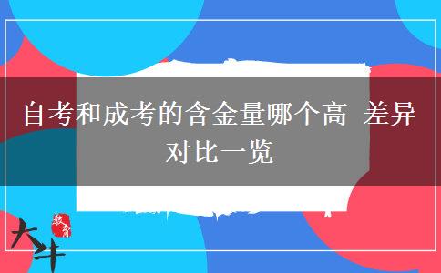 自考和成考的含金量哪個(gè)高 差異對(duì)比一覽
