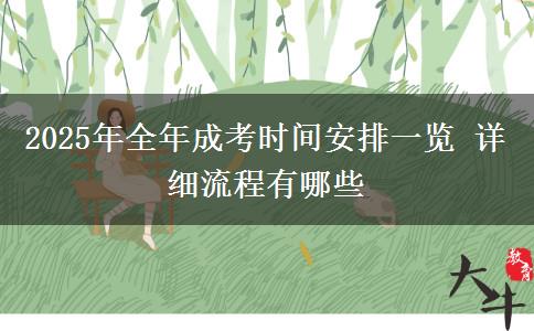 2025年全年成考時間安排一覽 詳細流程有哪些