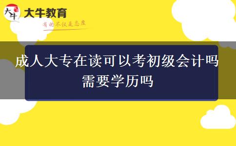 成人大專在讀可以考初級會計嗎 需要學(xué)歷嗎
