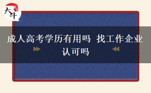 成人高考學(xué)歷有用嗎 找工作企業(yè)認(rèn)可嗎