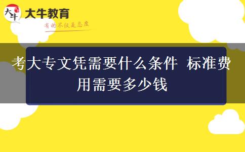 考大專文憑需要什么條件 標(biāo)準(zhǔn)費用需要多少錢