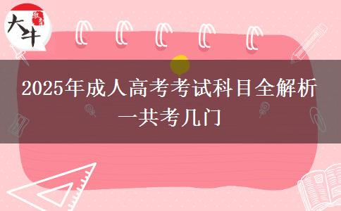 2025年成人高考考試科目全解析 一共考幾門(mén)
