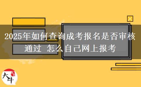 2025年如何查詢成考報名是否審核通過 怎么自己網(wǎng)上報考