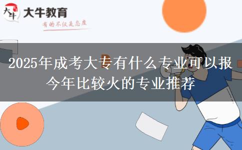 2025年成考大專有什么專業(yè)可以報 今年比較火的專業(yè)推薦