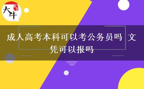 成人高考本科可以考公務(wù)員嗎 文憑可以報嗎
