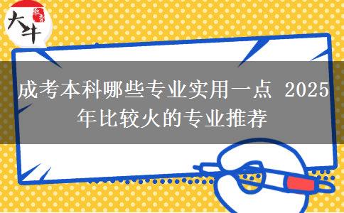 成考本科哪些專(zhuān)業(yè)實(shí)用一點(diǎn) 2025年比較火的專(zhuān)業(yè)推薦