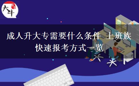 成人升大專需要什么條件 上班族快速報考方式一
