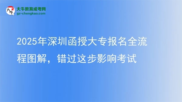 2025年深圳函授大專報名全流程圖解，錯過這步影響考試圖片