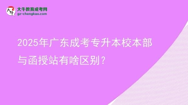 2025年廣東成考專升本校本部與函授站有啥區(qū)別？圖片