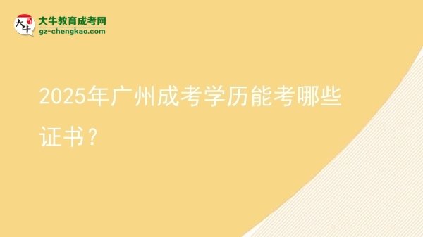 2025年廣州成考學(xué)歷能考哪些證書？圖片