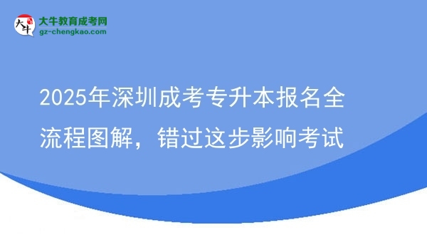 2025年深圳成考專升本報名全流程圖解，錯過這步影響考試圖片