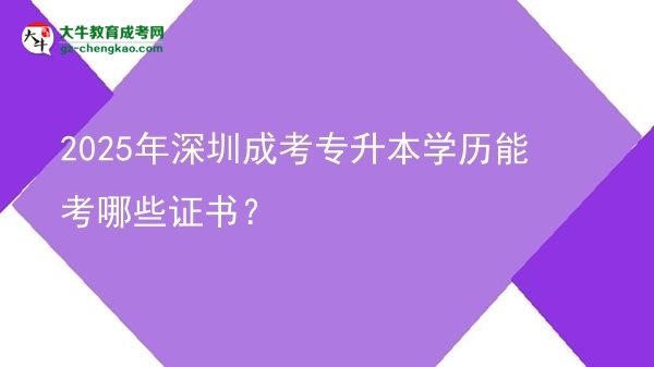 2025年深圳成考專升本學(xué)歷能考哪些證書？圖片