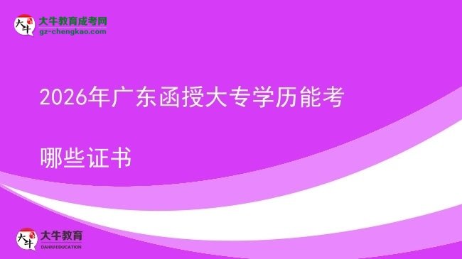 2026年廣東函授大專(zhuān)學(xué)歷能考哪些證書(shū)圖片