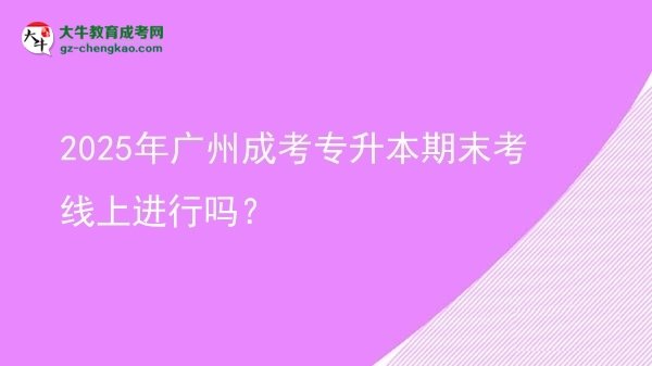 2025年廣州成考專升本期末考線上進行嗎？圖片