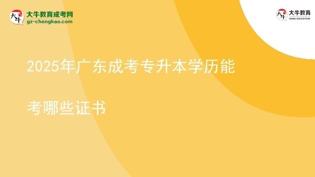 2025年廣東成考專升本學(xué)歷能考哪些證書圖片