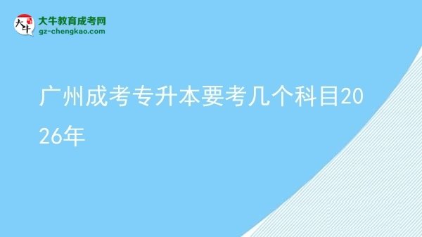 廣州成考專升本要考幾個科目2026年圖片