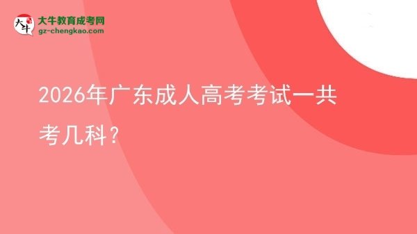 2026年廣東成人高考考試一共考幾科？圖片
